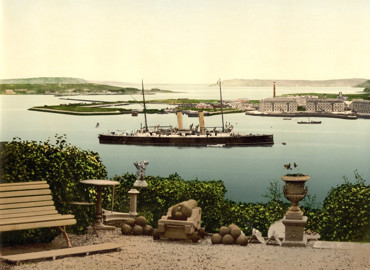 Queenstown kikötője. Cork megye, 1890 körül alkotó: Detroit Photographic Co.