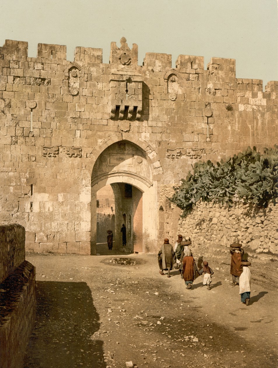 Szent István kapu, Jeruzsálem, Szentföld, 1890 körül – 1900 körül (fényképnyomat) alkotó: Detroit Photographic Co.