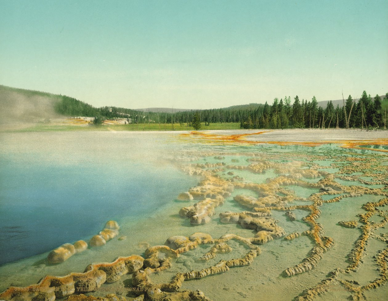 Sapphire Pool, Yellowstone Nemzeti Park, 1902 körül (photochrom) alkotó: Detroit Photographic Co.