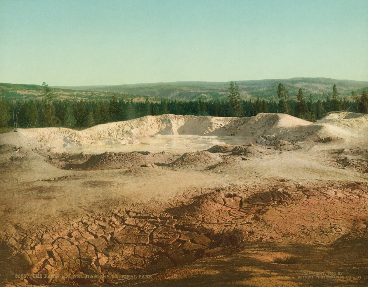 The Paint Pot, Yellowstone Nemzeti Park, 1902 körül (photochrom) alkotó: Detroit Photographic Co.