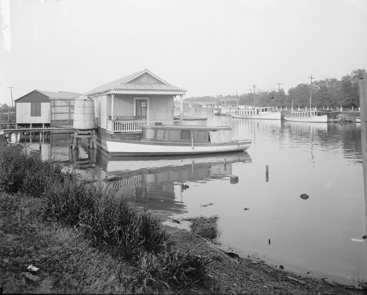 Bayou Saint John mentén, New Orleans, 1910 alkotó: Detroit Publishing Co.