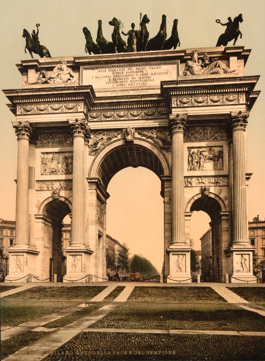 Békeív, Milánó, Olaszország, 1900 körül alkotó: Detroit Publishing Co.