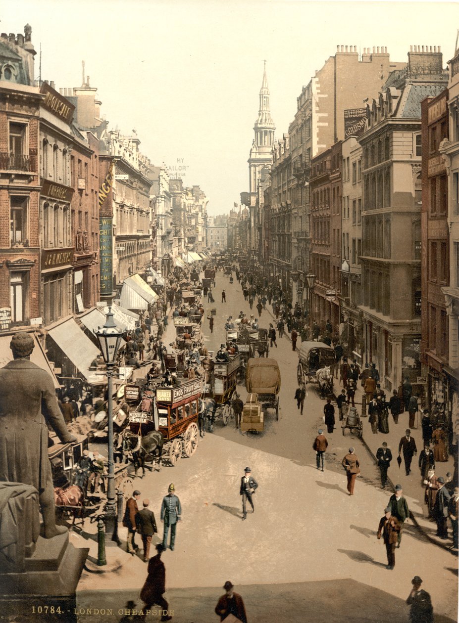 Cheapside, London, 1890-1900 körül alkotó: Detroit Publishing Co.