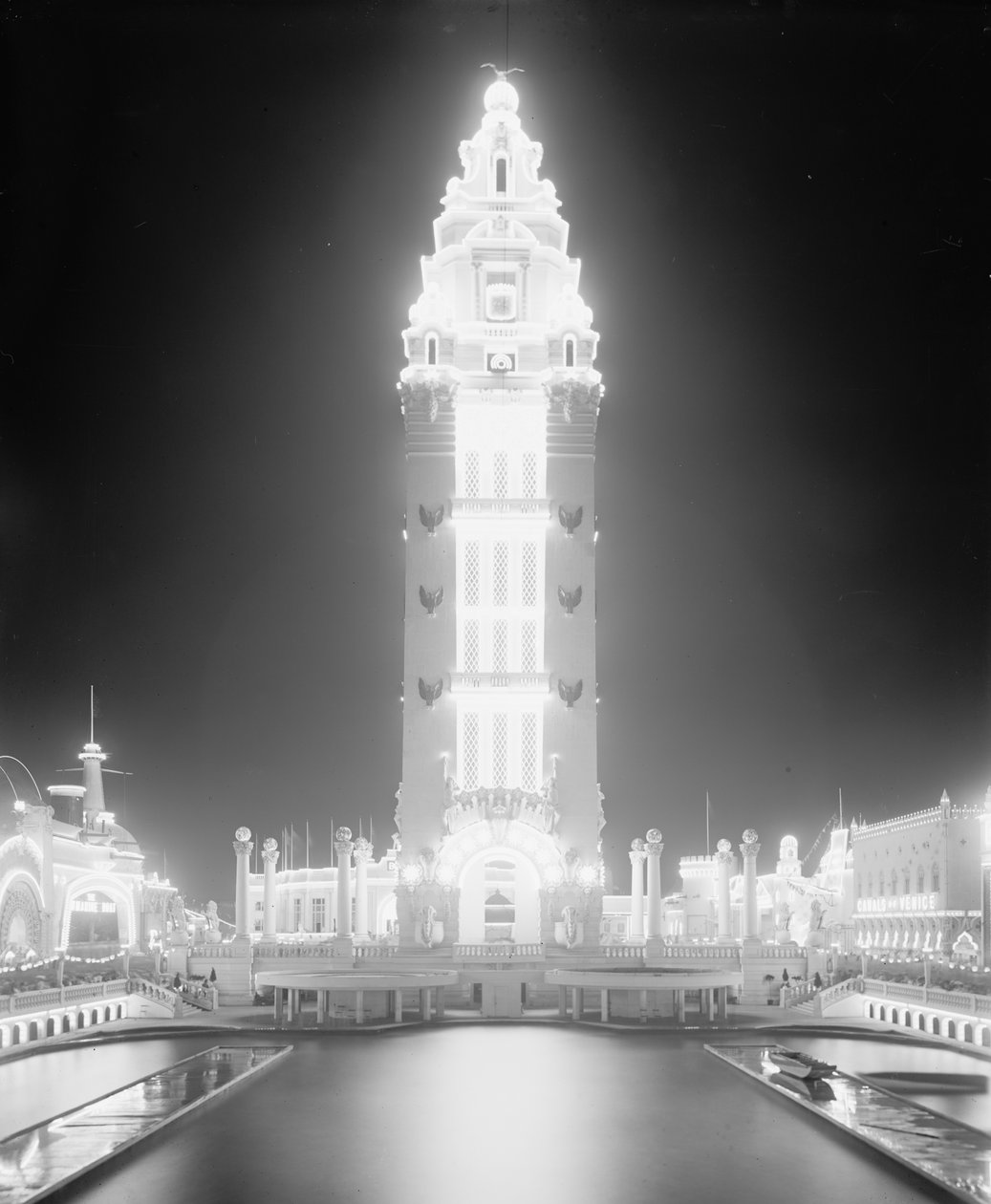 Álomország éjjel, Coney Island, New York City, 1905 körül (f/w fotó) alkotó: Detroit Publishing Co.