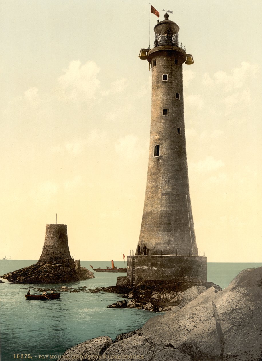 Eddystone világítótorony, Plymouth, Anglia, 1900 körül alkotó: Detroit Publishing Co.