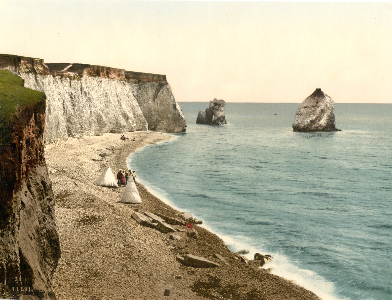 Freshwater Bay Arch and Stag Rocks, Isle of Wight, Anglia, 1900 körül alkotó: Detroit Publishing Co.