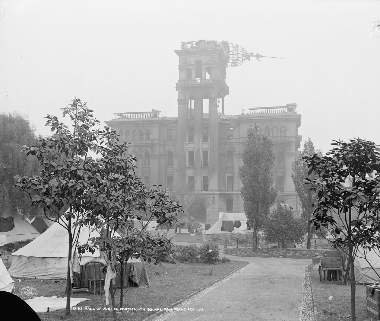 Hall of Justice, Portsmouth Square, San Francisco alkotó: Detroit Publishing Co.