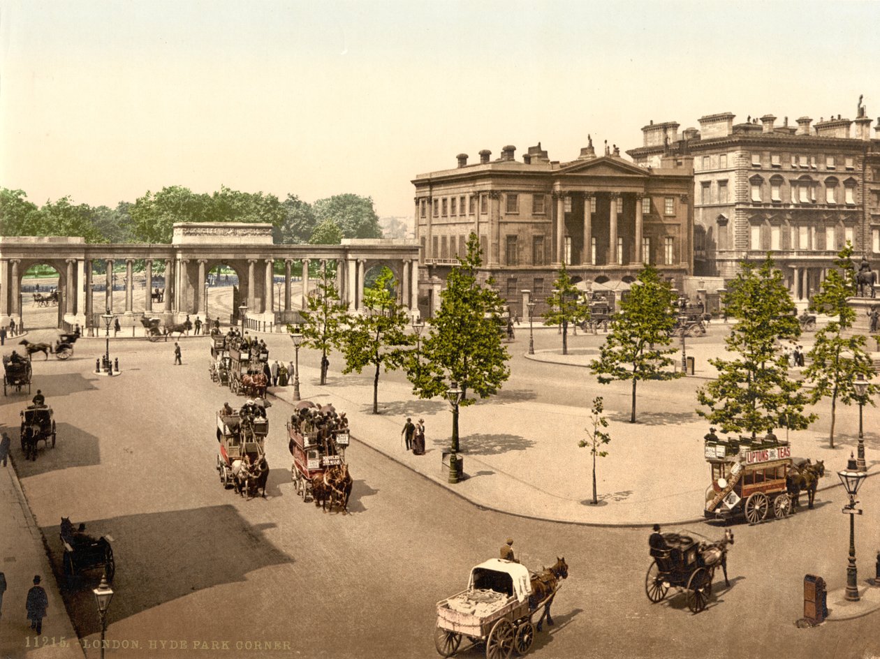 Hyde Park Corner, London, 1890-1900 körül alkotó: Detroit Publishing Co.