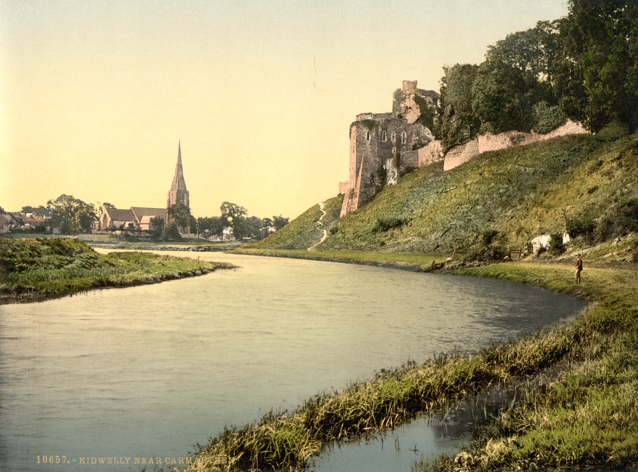 Kidwelly, Carmarthen, Wales, 1890-1900 körül (fotokróm nyomat) alkotó: Detroit Publishing Co.