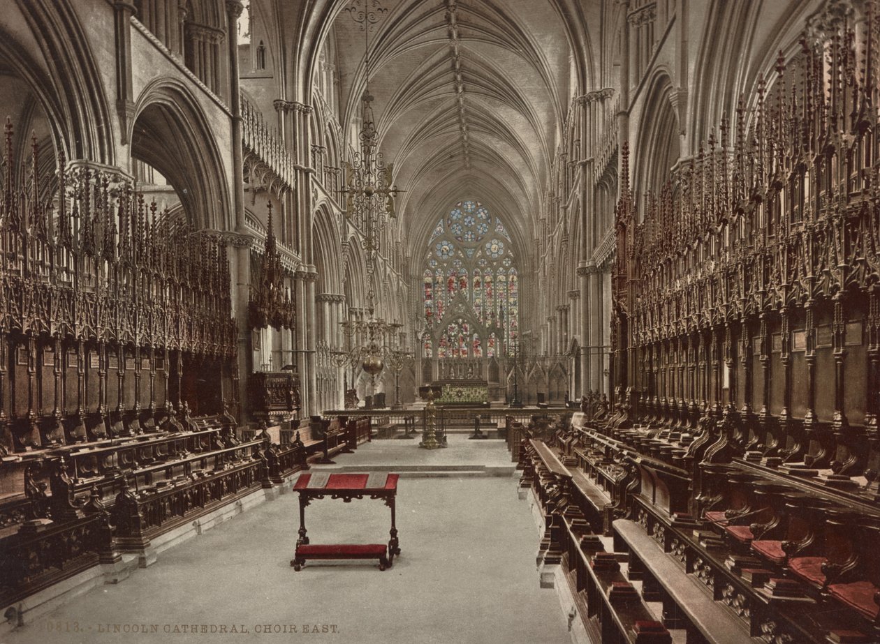 Lincoln Cathedral kórusa, 1900 körül alkotó: Detroit Publishing Co.