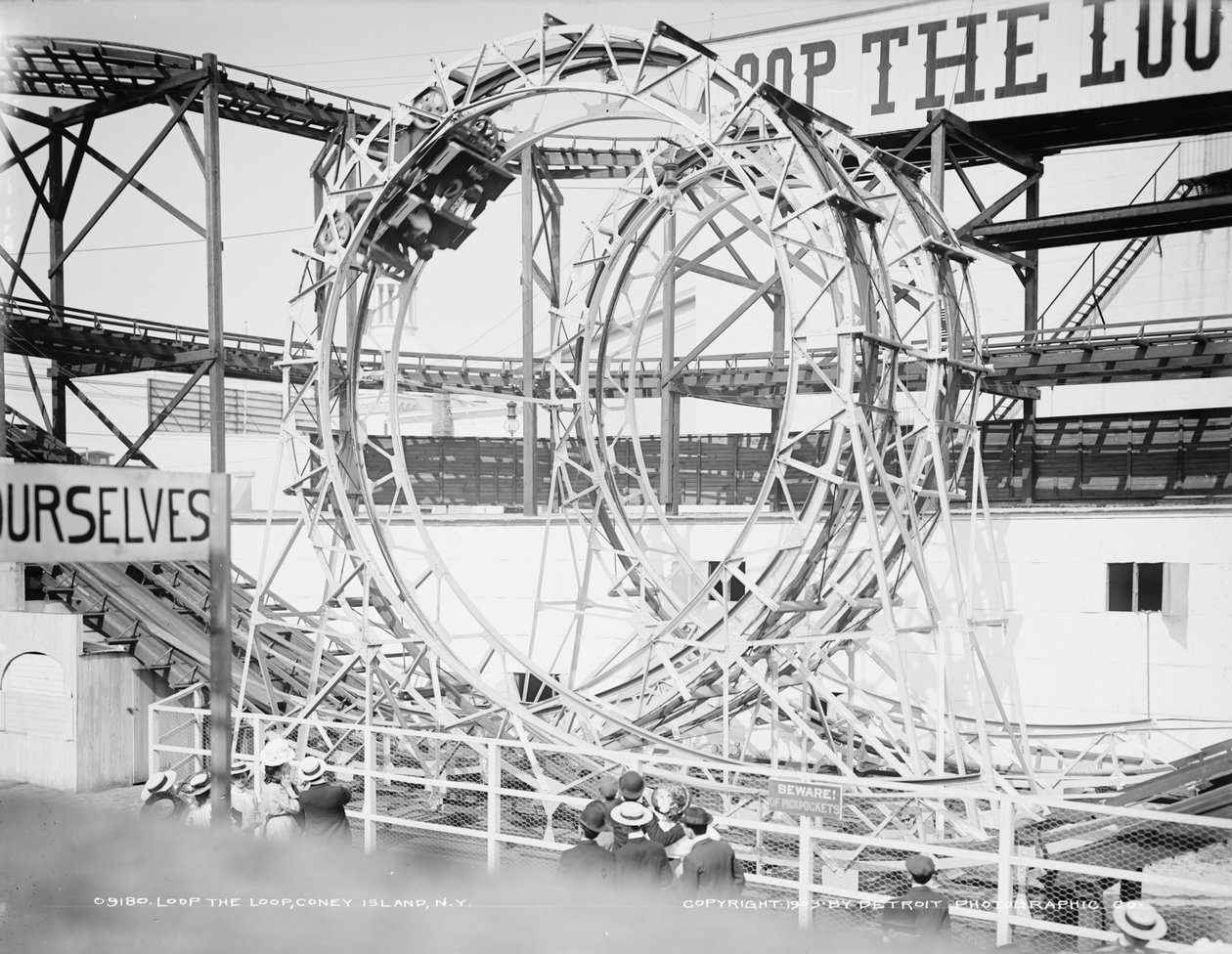 Loop the Loop, Coney Island, New York, 1903 körül (f/w fotó) alkotó: Detroit Publishing Co.