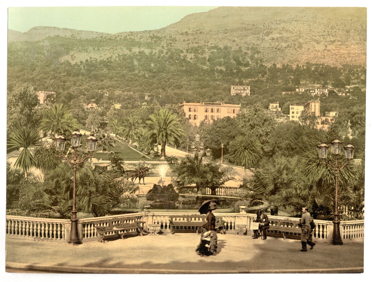 Monte Carlo Casino Gardens, Riviera, Monaco alkotó: Detroit Publishing Co.