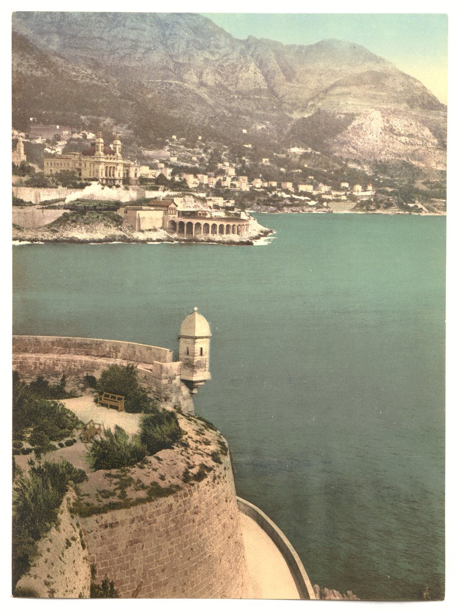 Monte Carlo Fort Antoine-ból, Riviera, Monaco (fotomechanikus nyomat) alkotó: Detroit Publishing Co.