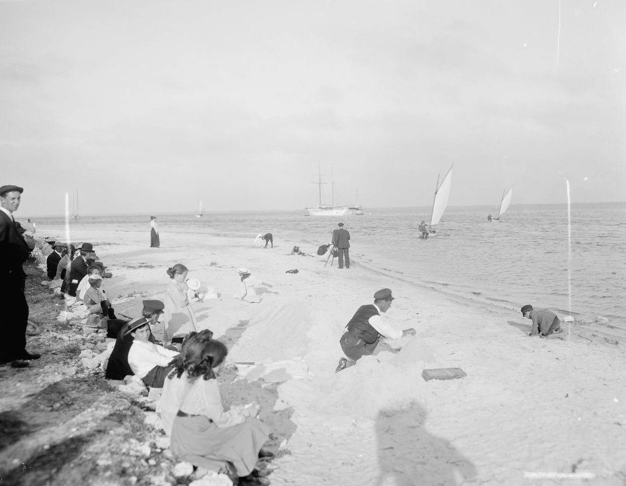 A Biscayne-öböl partján, Miami, Florida, 1905 körül (f/w fotó) alkotó: Detroit Publishing Co.