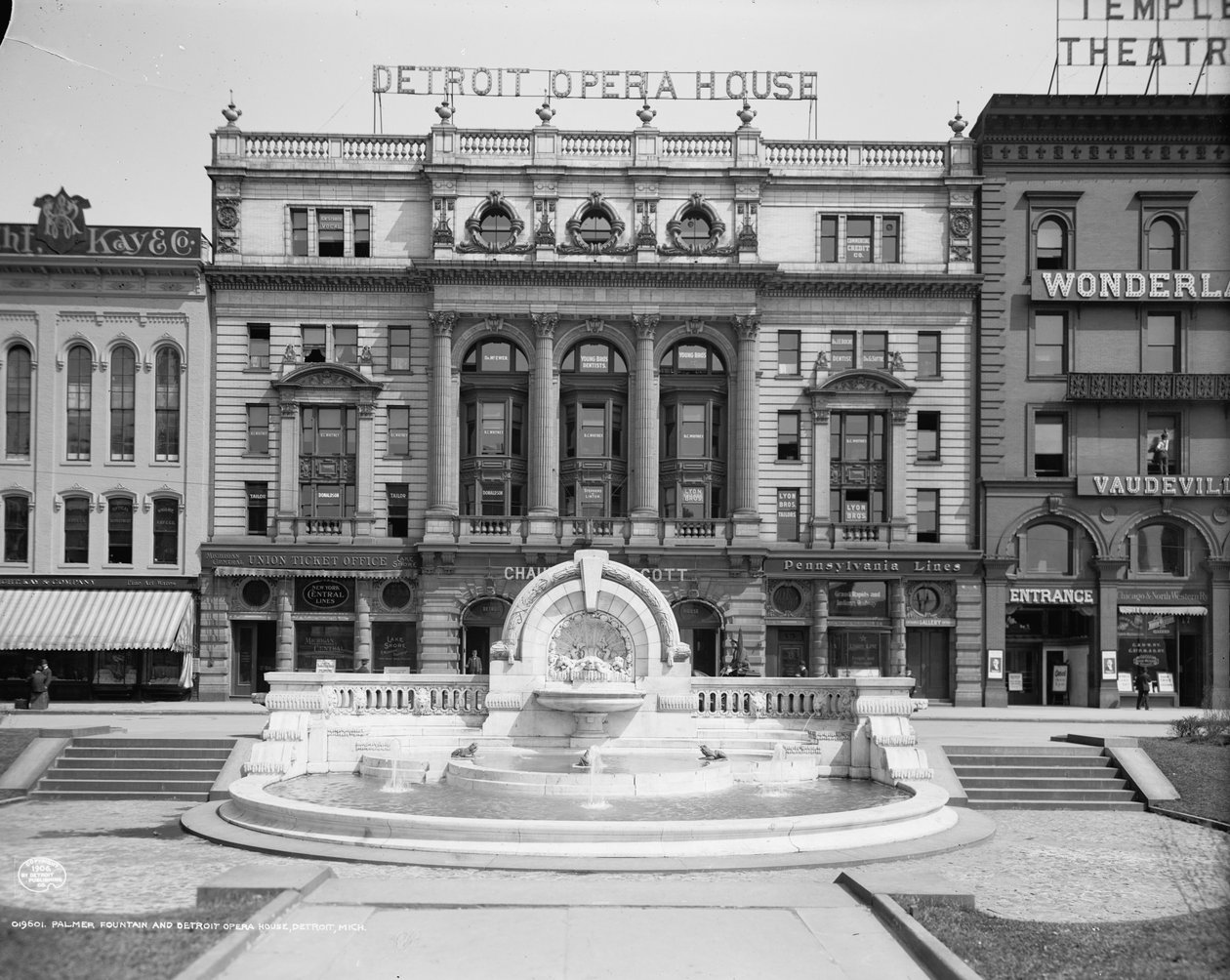Palmer Alapítvány és Detroiti Operaház, Detroit, Michigan, 1906 körül alkotó: Detroit Publishing Co.