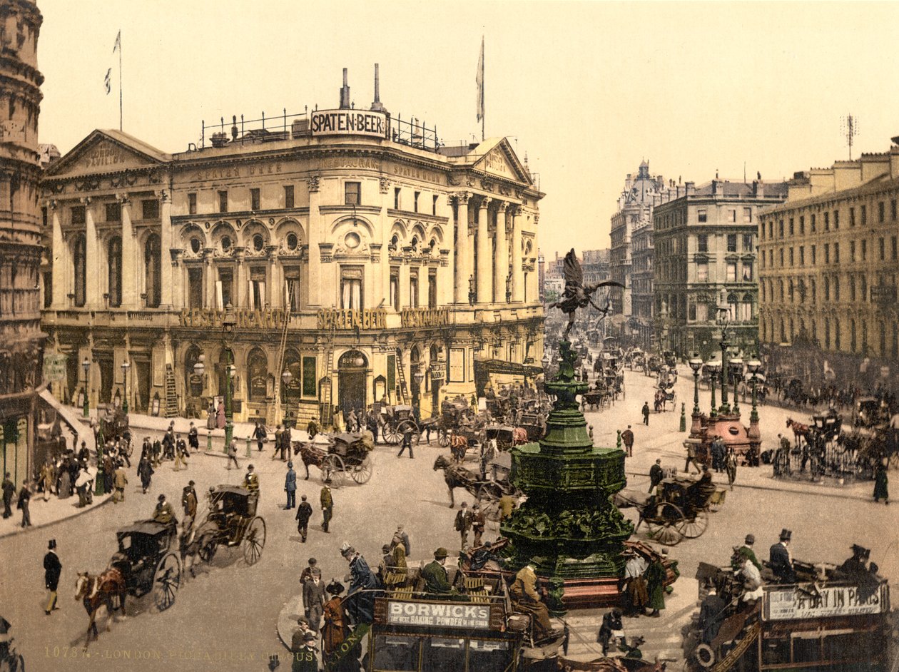 Piccadilly Circus, London, 1890-1900 körül alkotó: Detroit Publishing Co.