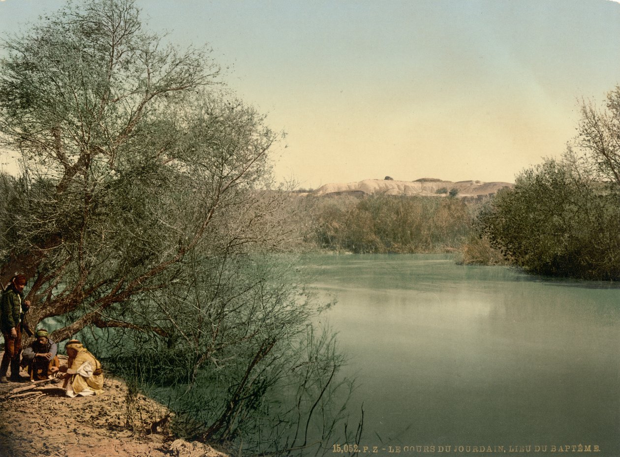 Keresztelőhely, Jordán folyó, Szentföld, 1890-1900 körül (fotokróm nyomat) alkotó: Detroit Publishing Co.