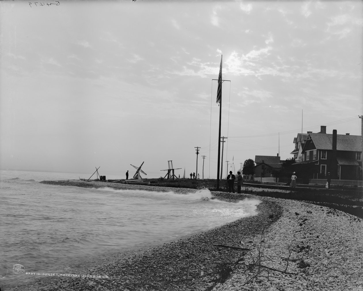 Naplemente, Mackinac Island, Michigan, 1908 körül (f/w fotó) alkotó: Detroit Publishing Co.