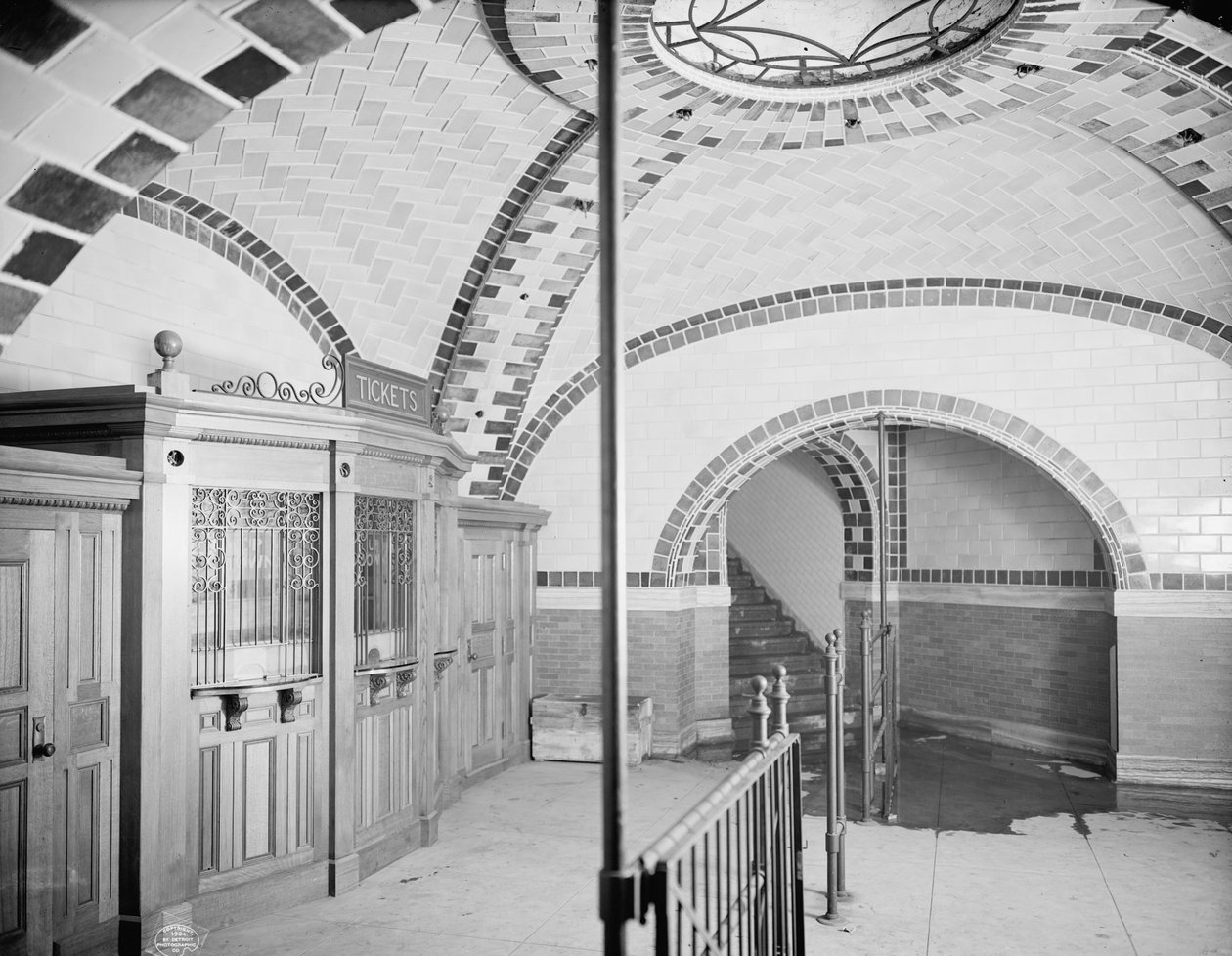 Jegyiroda, City Hall metróállomás, New York, 1904 körül (f/w fotó) alkotó: Detroit Publishing Co.