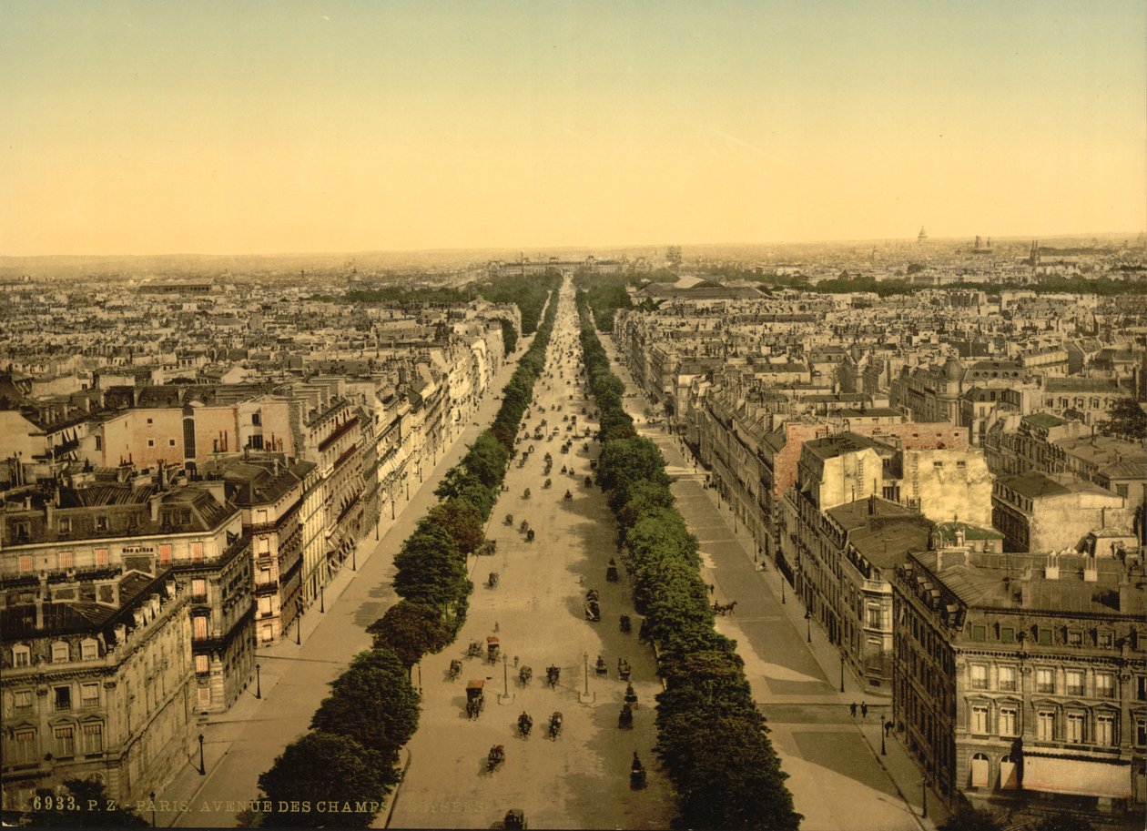 Avenue des Champs-Élysées, Párizs, 1890-1900 körül (photochrom) alkotó: Detroit Publishing Co.