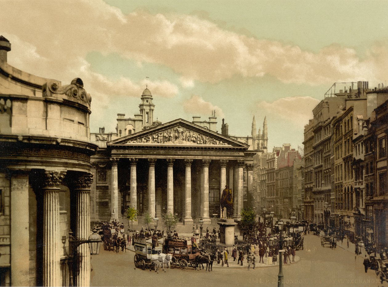 Royal Exchange, London, 1890-1900 körül (photochrom) alkotó: Detroit Publishing Co.