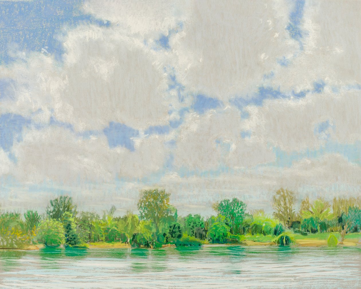 American River View, 2017 (pasztell, papír) alkotó: Diana Jahns