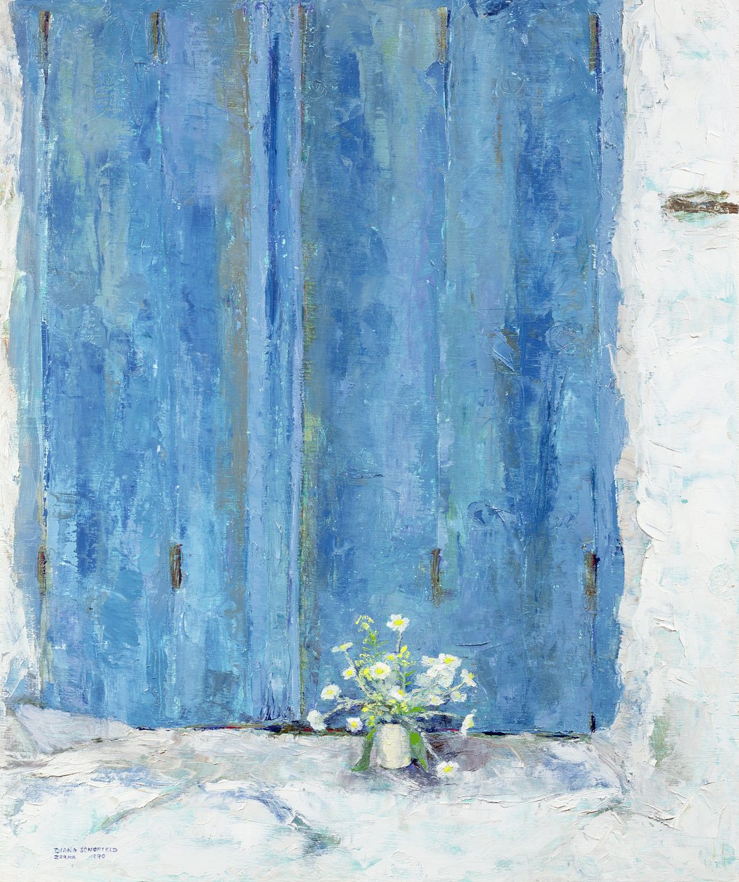 Kék redőny, 1990 (tábla) alkotó: Diana Schofield