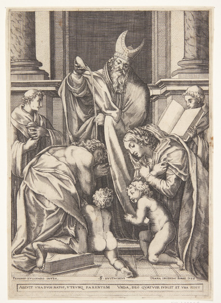 Szent Eustacius megkeresztelkedett alkotó: Diana Scultori