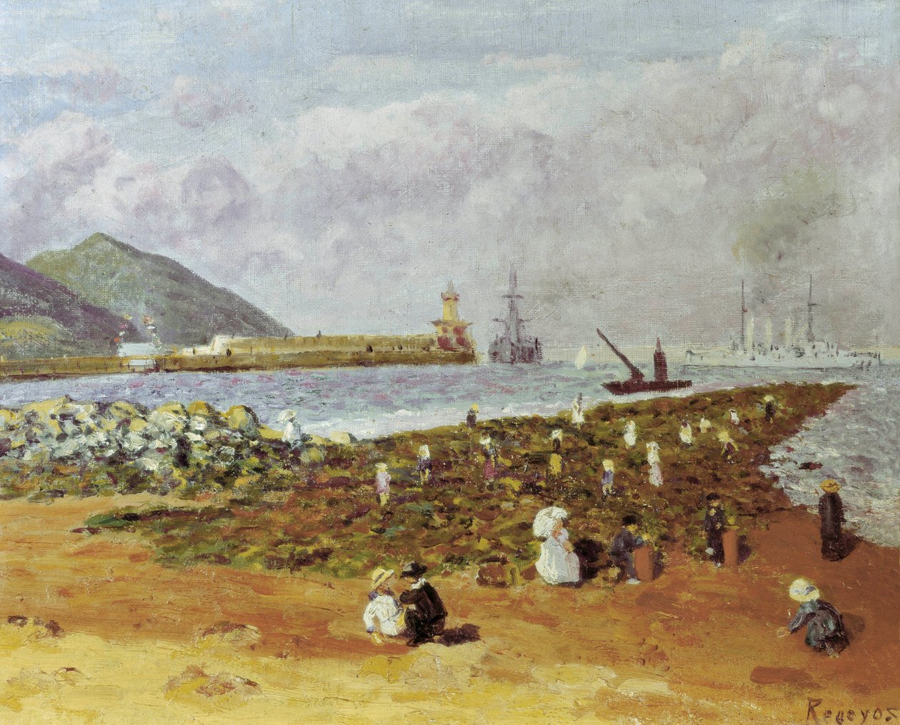 La escollera (A törő vagy hullámtörő). Dario de Regoyos (1875-1913) festménye. Olajfestmény. Spanyol impresszionizmus. Montserrat Monistrol Múzeuma Barcelonában. alkotó: Diario or Dario de Regoyos y Valdes