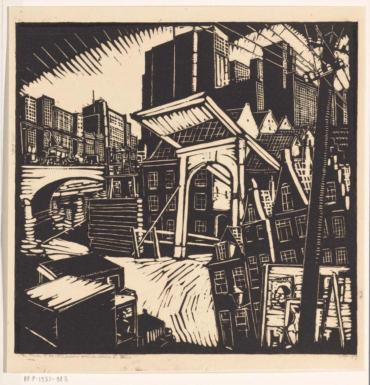 A régi és az új város (eredeti cím az objektumon) alkotó: Dick Ket (signed by artist)