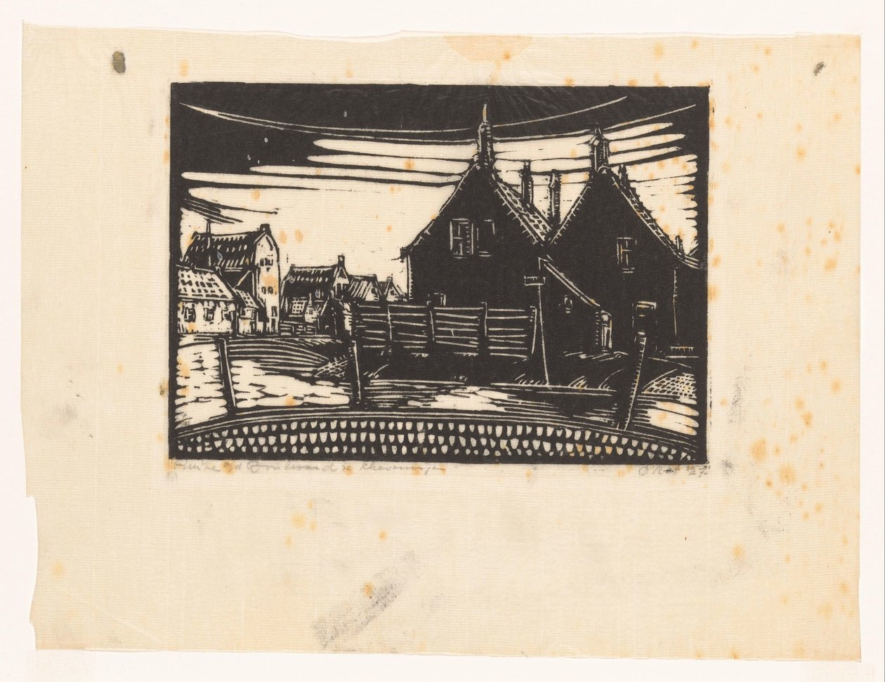 Házak a körúton Scheveningenben (cím az objektumon) alkotó: Dick Ket (signed by artist)