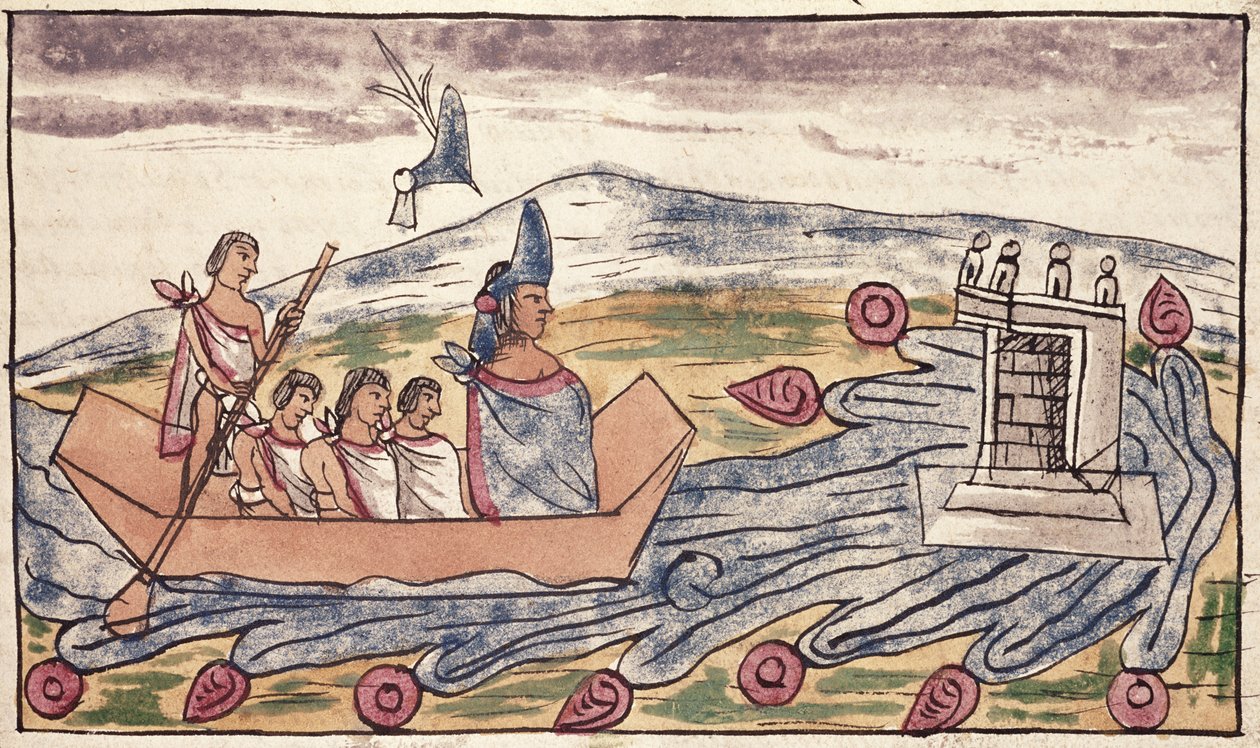 Fol. 192v Montezuma II (1466-1520) gyorsan távozott, miután meghallotta a spanyolok partraszállását, 1579 alkotó: Diego Duran