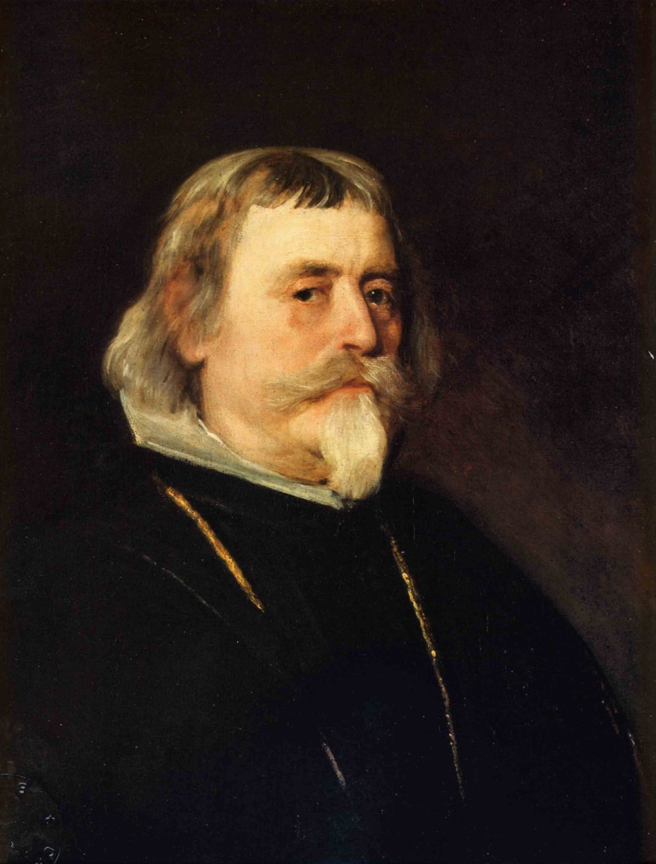 Egy idős úr portréja, aranylánccal és rendkereszttel, részletességgel alkotó: Diego Velázquez