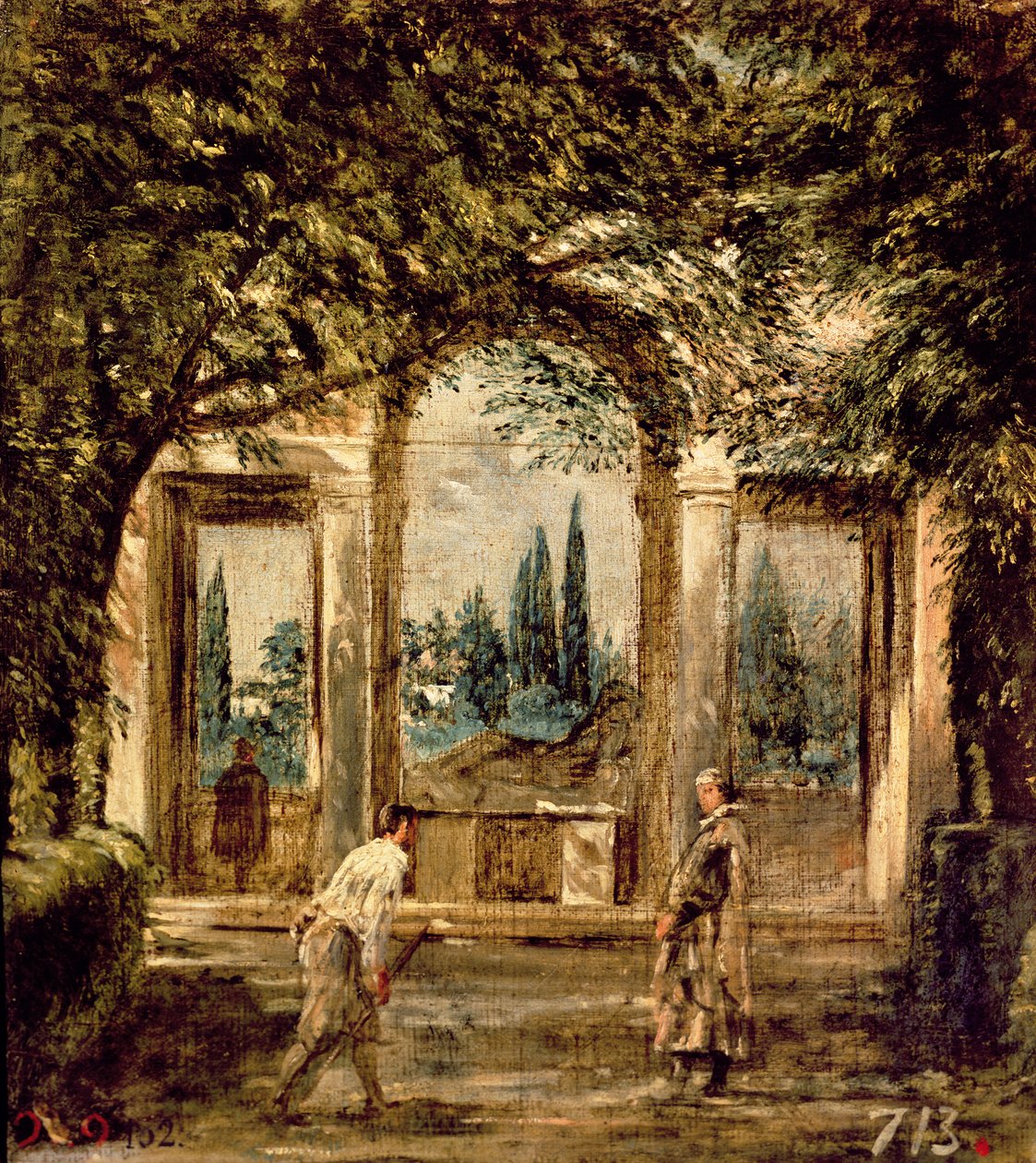 A Villa Medici kertjei Rómában, 1650-51 körül alkotó: Diego Velázquez