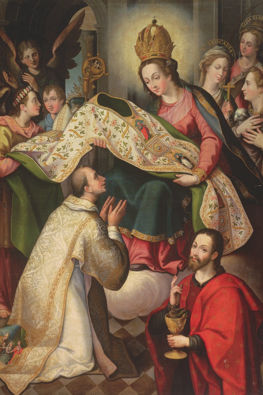 A Cope bemutatása Szent Ildefonznak, 1600-24 alkotó: Diego de Aguilar