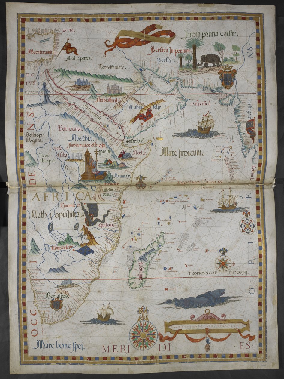 Illusztráció a "Queen Mary Atlas"-ból alkotó: Diego Homem