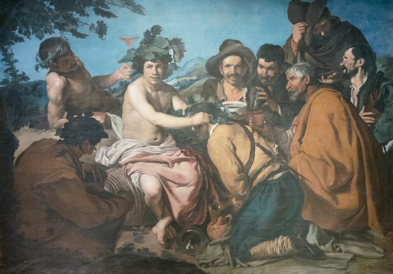 Bacchus, más néven az ivók diadala Diego Velazquez után (tempera papírra ragasztott vászonra) alkotó: Diego Rodriguez de Silva y (after) Velazquez