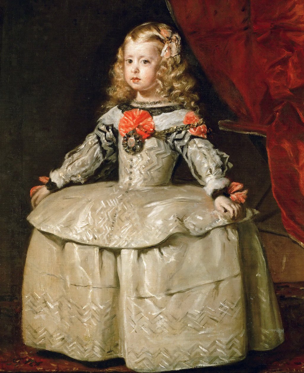 Barokk : A csecsemő Margaret Theresa (1651-1673) portréja fehér ruhában, Velazquez, Diego (1599-1660), c. 1656. Olaj, vászon alkotó: Diego Velázquez