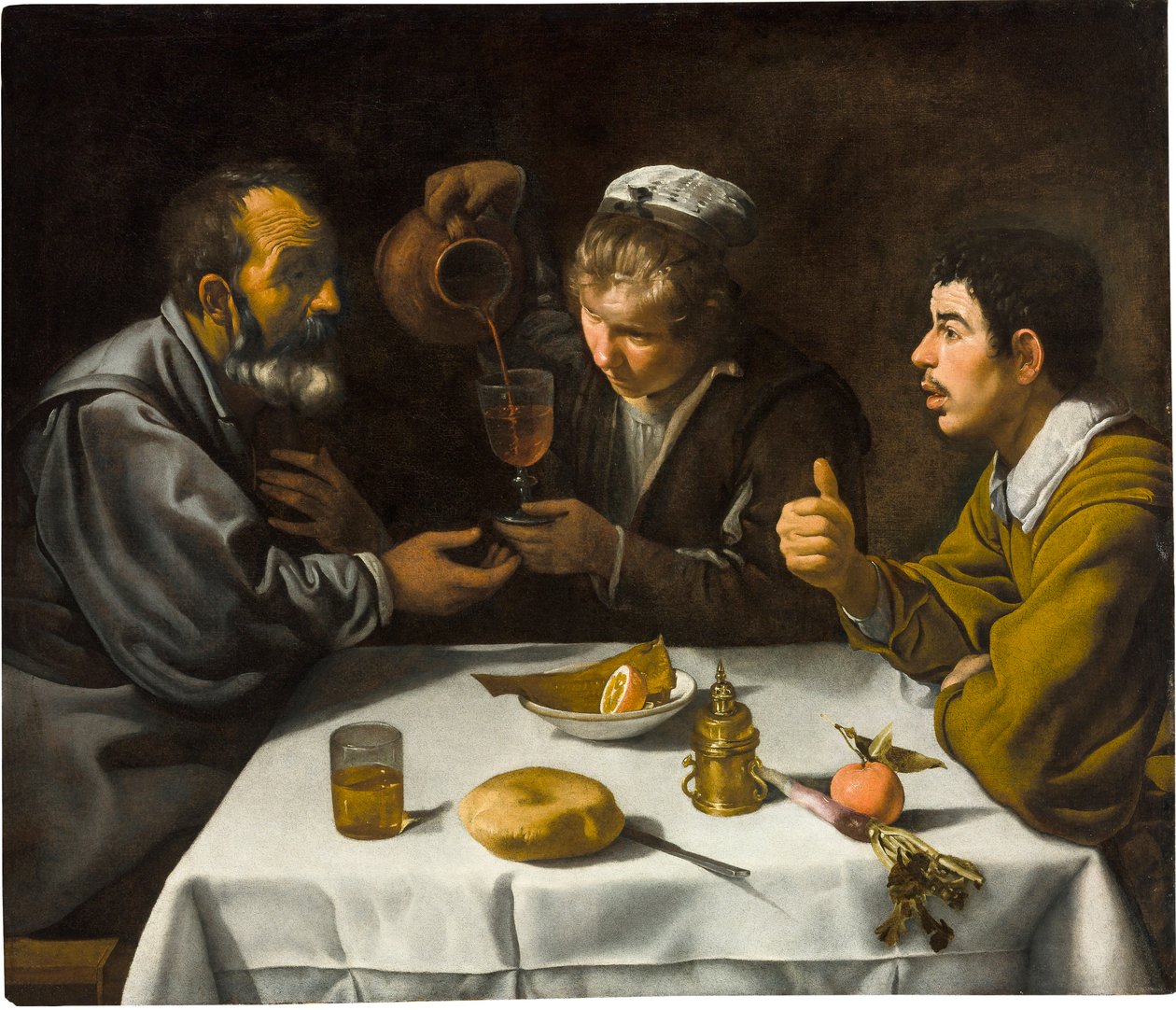 Le dejeuner – The Luncheon, szerző: Velazquez, Diego (1599-1660). Olaj, vászon, c. 1618. Mérete : 96x112 cm. Szepmuveszeti Múzeum, Budapest alkotó: Diego Velázquez