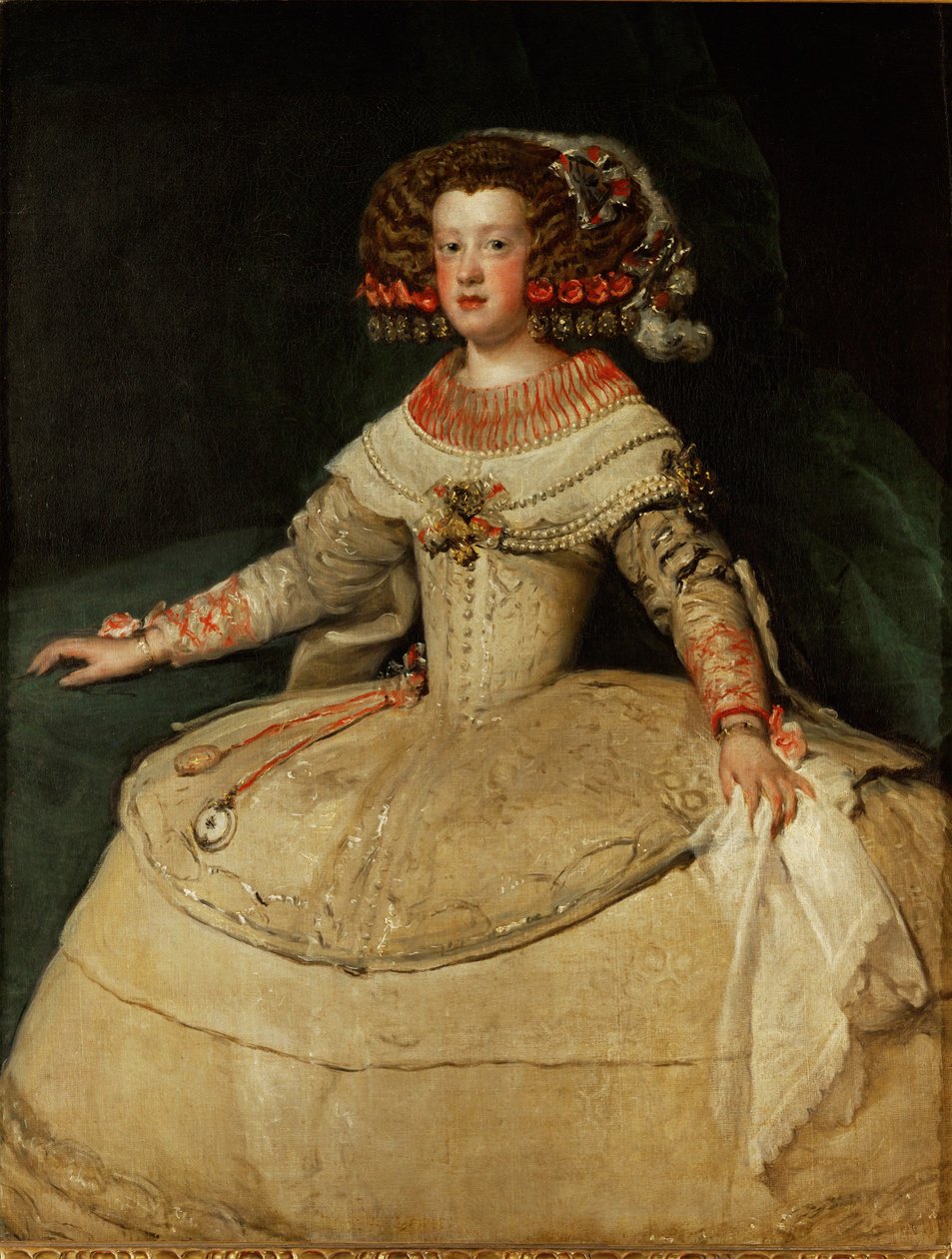 Mária Terézia infánsnő, IV. Fülöp spanyol király és felesége, Izabella lánya, férjhez ment XIV. Lajos francia királyhoz... (olaj, vászon) alkotó: Diego Rodriguez de Silva y Velazquez