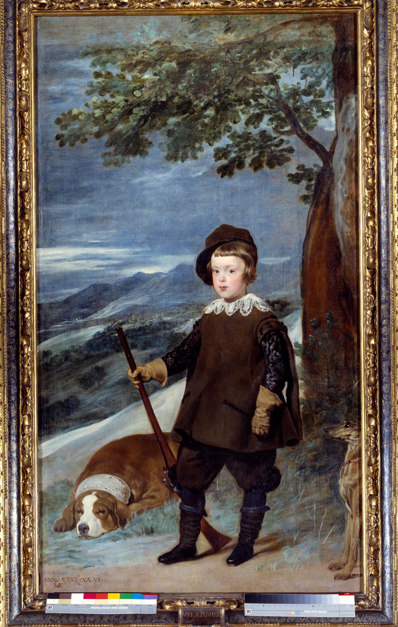 Portré Baltasar Carlos spanyol herceg (1629-1646), IV. Fülöp király fiának vadászruházatában Diego Velasquez (1599-1660) festménye 1635 V. 1,91x1,03 m Madrid, Musee du Prado – Baltasar Carlos spanyol herceg (1629-1646), IV. Fülöp király portréja. alkotó: Diego Velázquez