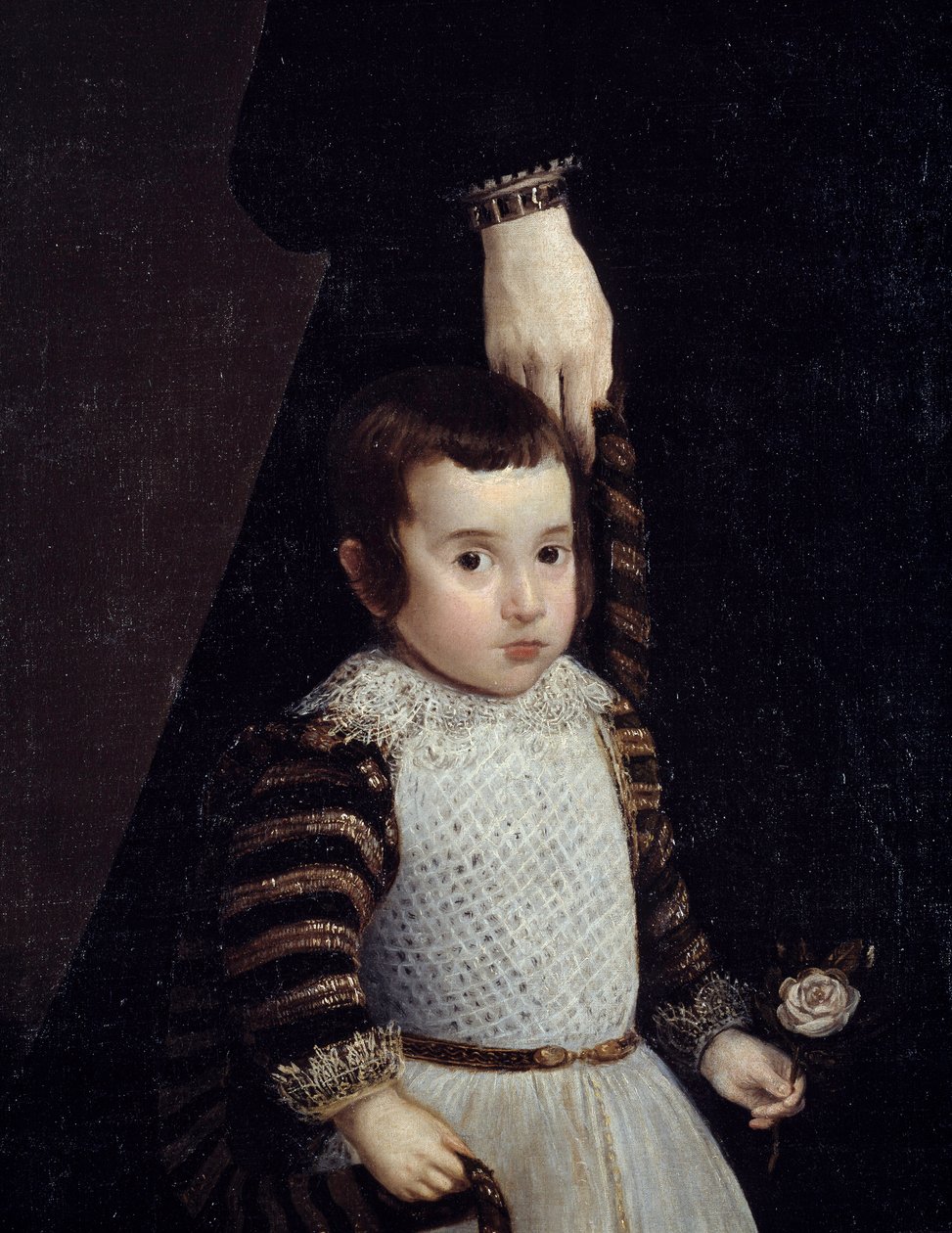 Antonia de Ipenarrieta portréja fiával, Luisszal. A gyermeket ábrázoló részlet. Diego Rodriguez de Silva y Velasquez (1599-1660) festménye alkotó: Diego Velázquez