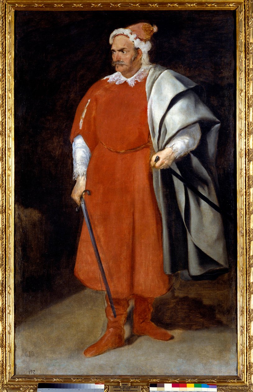 A Castaneda vetu Cristobal bolond portréja törökül (Barbarroja vagy vörös szakáll, vörös brabe). Diego Rodriguez de Silva y Velasquez (1599-1660) festménye, 1637-40. Olajfestmény. Méret: 1,98 X 1,21 m. Madrid, Musee Du Prado alkotó: Diego Velázquez