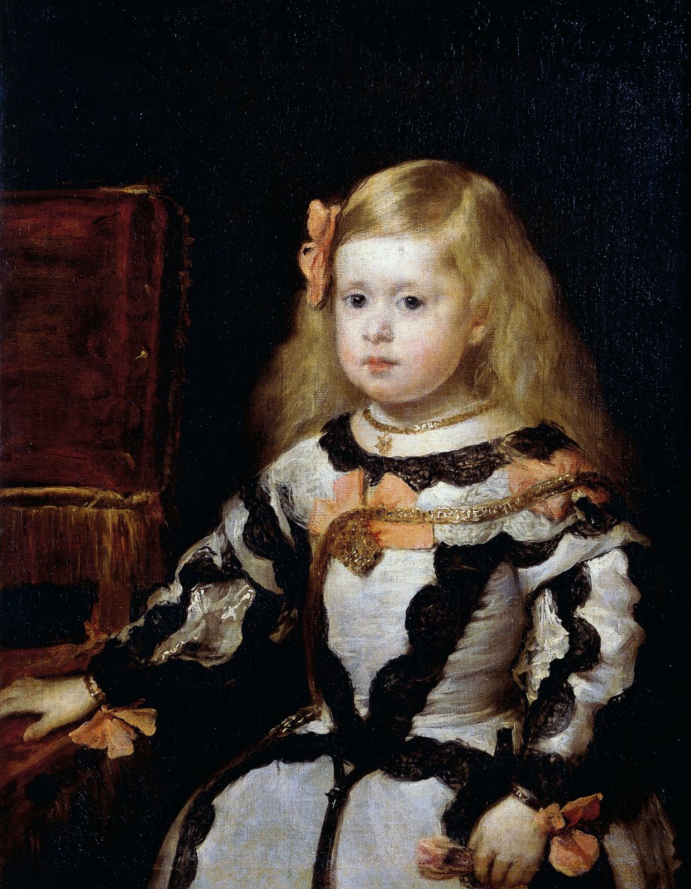 IV. Fülöp spanyol király és második felesége, Mariana osztrák lányának portréja, Margarita Infanta (1651-1673) alkotó: Diego Velázquez
