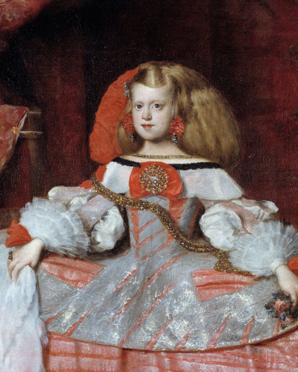 Ausztriai Margarita (1651-1673), IV. Fülöp lányának portréja. Diego Velasquez (1599-1660) festménye, 1659 körül. Dim. 2,12x1,47 m. Madrid, Prado Múzeum. alkotó: Diego Velázquez