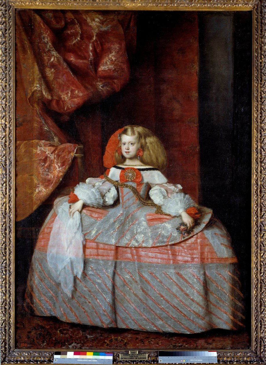Ausztriai csecsemő Margit (1651-1673), IV. Fülöp lányának portréja Diego Velasquez (1599-1660) festménye, 1659 körül. Dim. 2,12x1,47 m. Madrid, Prado Múzeum – Margit osztrák hercegnő (1651-1673), IV. Fülöp lánya portréja. alkotó: Diego Velázquez