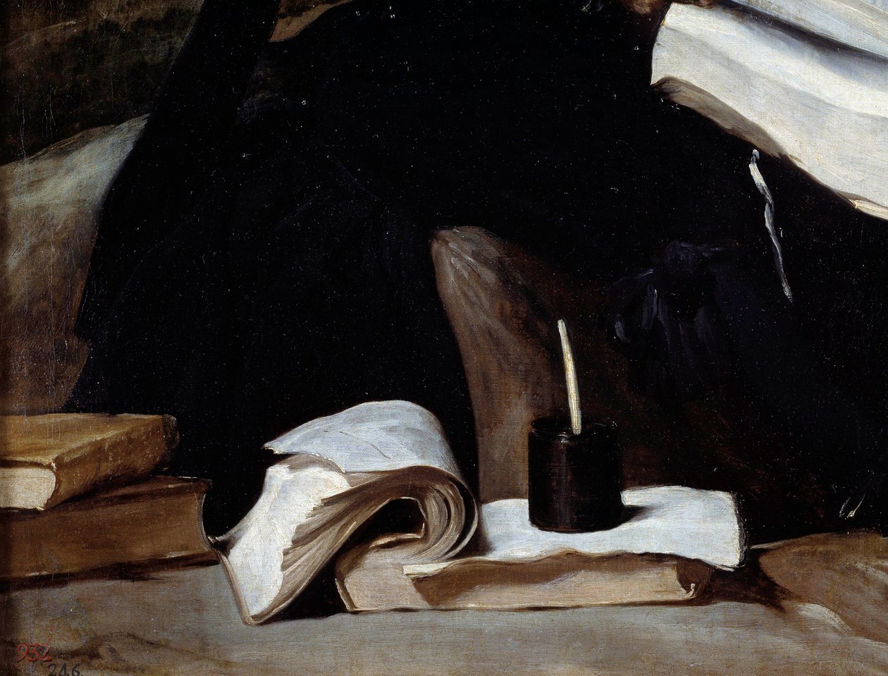 A bolond portréja Diego de Acedo azt mondja, az unokatestvér, részlet. Könyvek. Diego Rodriguez de Silva y Velasquez (1599-1660) festménye alkotó: Diego Velázquez