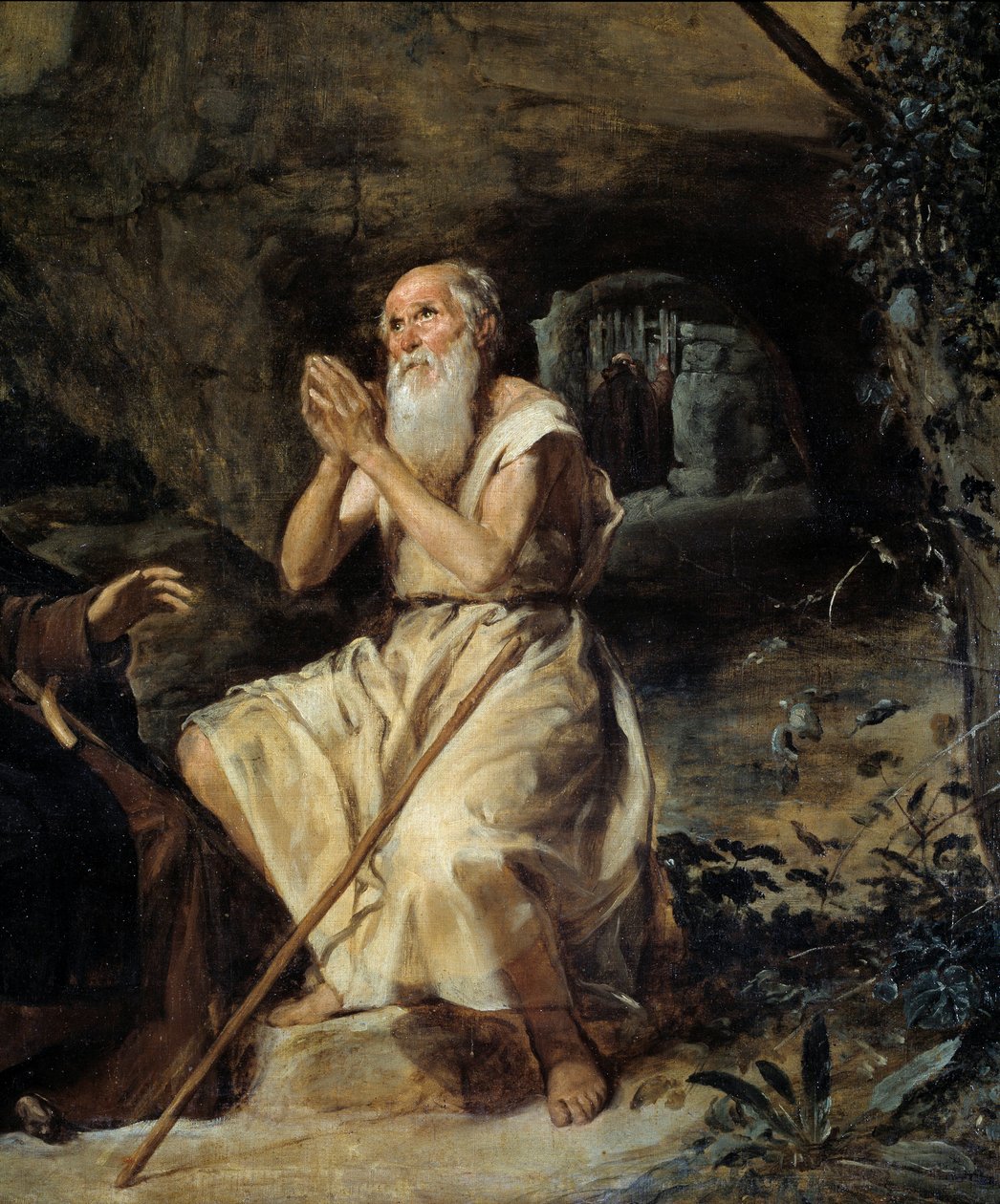 Szent Antal és Szent Pál Remete Részlet, amely Thébai Szent Pált képviseli. Diego Rodriguez de Silva y Velasquez (1599-1660) festménye, 1635 körül. Olaj, vászon. Méret: 2,57 x 1,88 m. Madrid, Musee Du Prado alkotó: Diego Velázquez