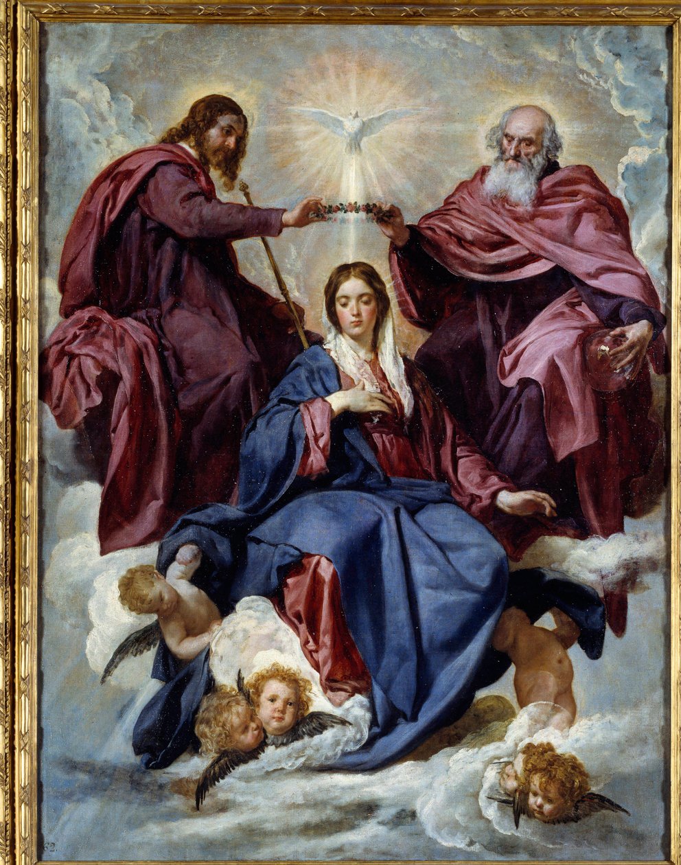 A Szűzanya koronázása. Diego Rodriguez de Silva y Velasquez (1599-1660) festménye alkotó: Diego Velázquez