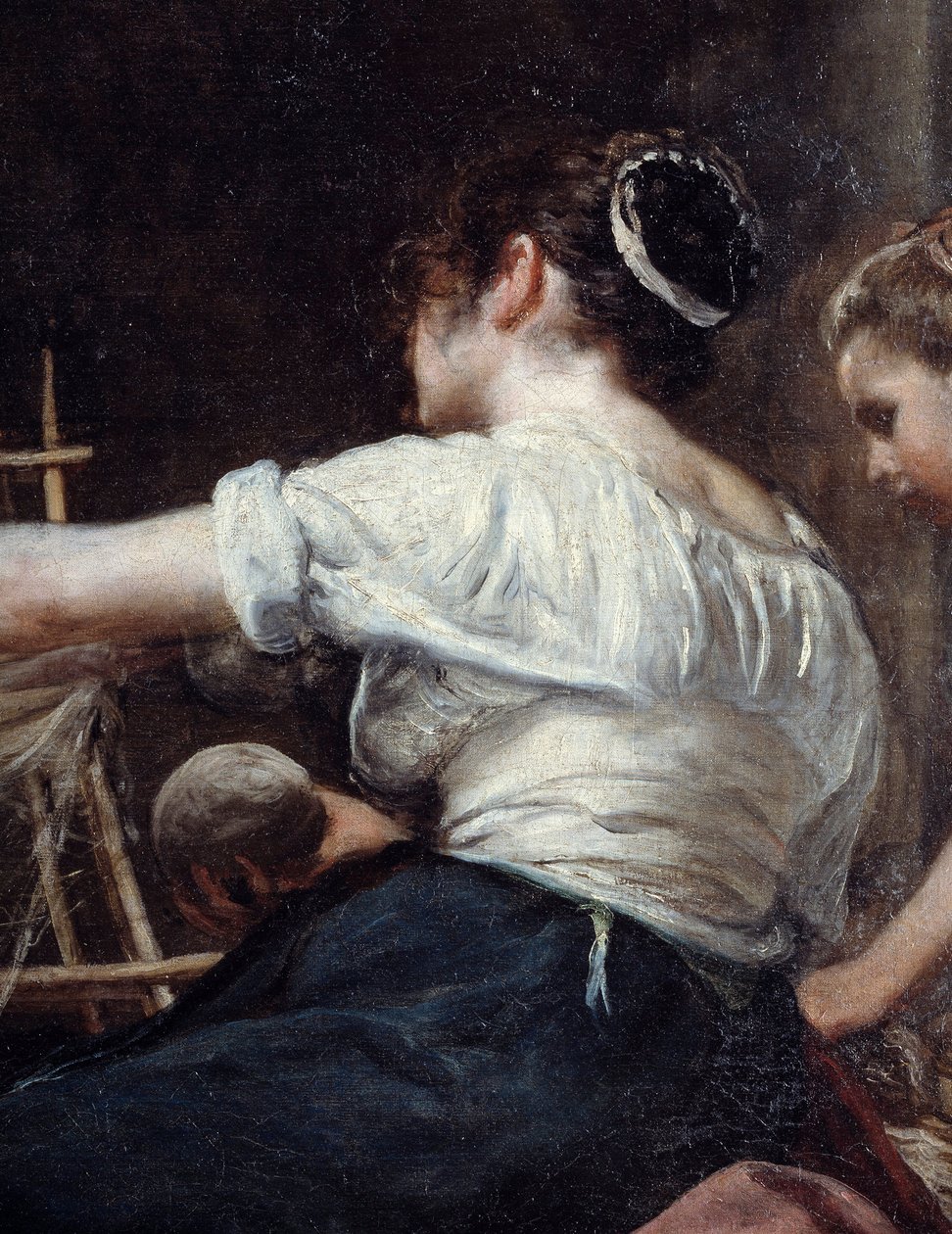 A fonók vagy az Arachne Detail meséje egy hátsó munkásról. Diego Rodriguez de Silva y Velasquez (1599-1660) festménye, c. 1653. V 2,2x2,89 m Madrid, Prado Múzeum alkotó: Diego Velázquez